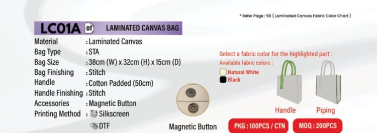 Laminated Canvas Bag LC01A