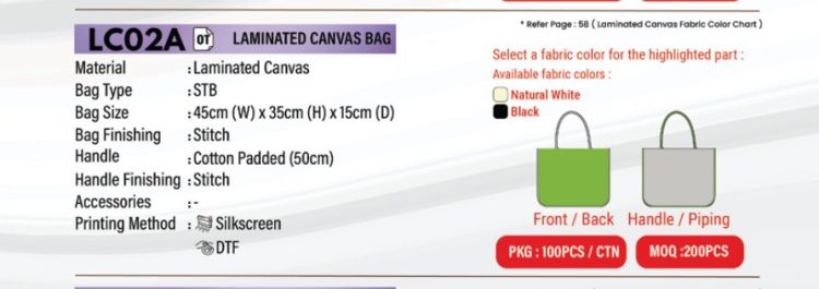 Laminated Canvas Bag LC02A
