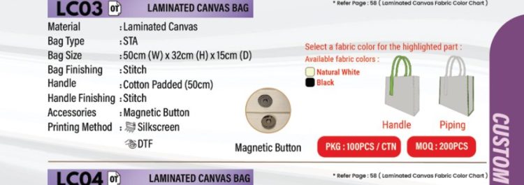 Laminated Canvas Bag LC03