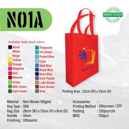 Non Woven Bag N01A – W28 × H33 × D8cm